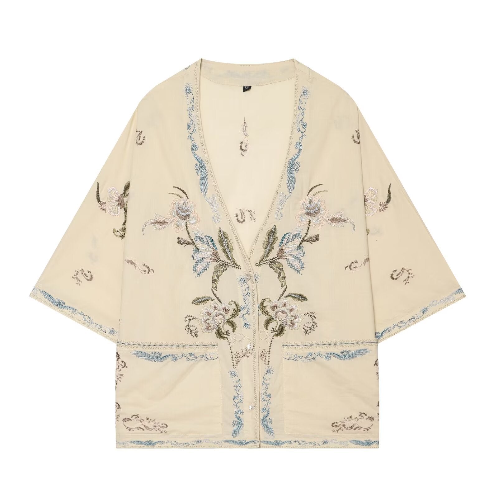 Palma Ivory Linen Embroidered Shirt and Lace-Trim Shorts Matching Set