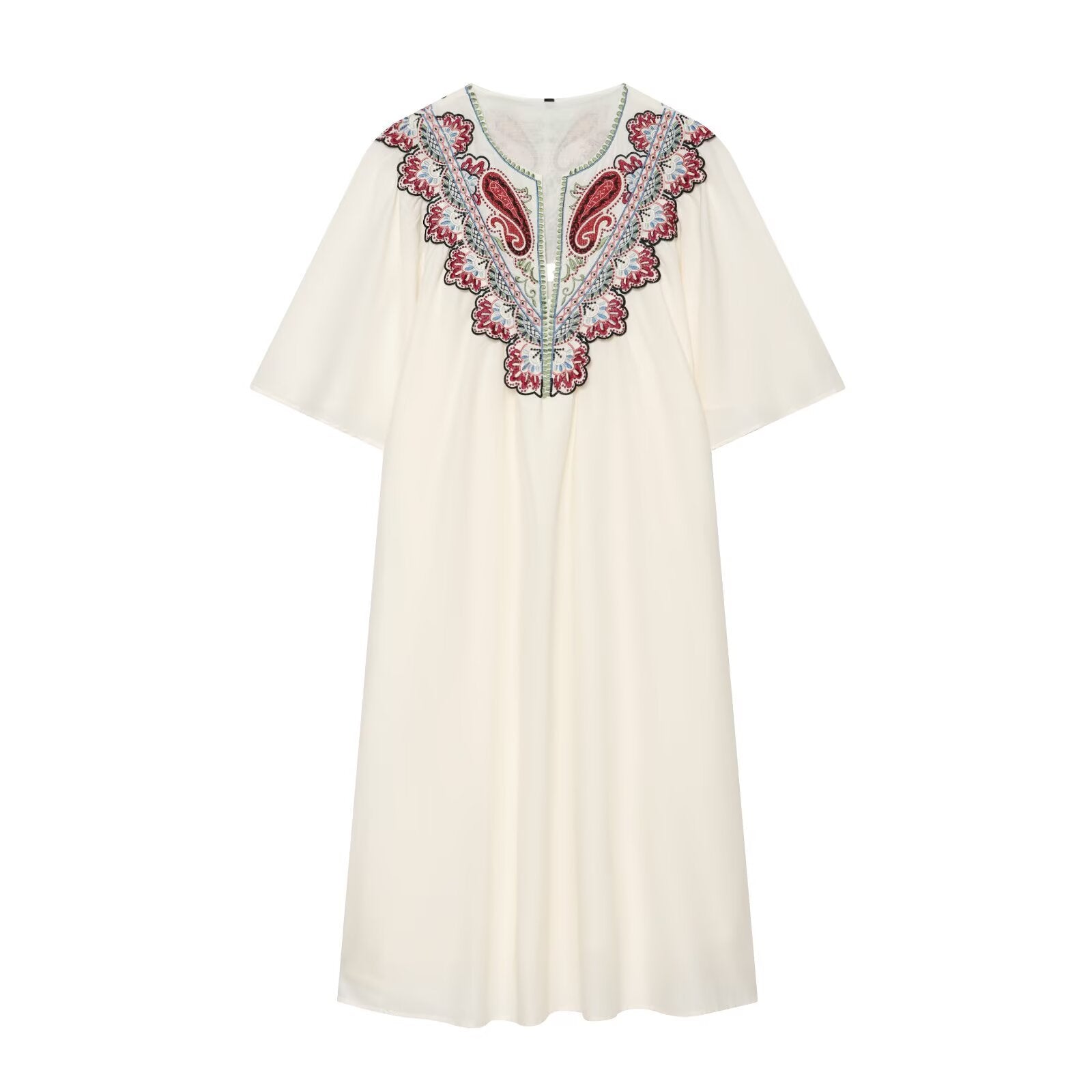 Paloma Embroidered Cotton Midi Dress