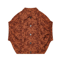Terracotta Estate Embroidered Cotton Shirt and Wide-Leg Pants Set