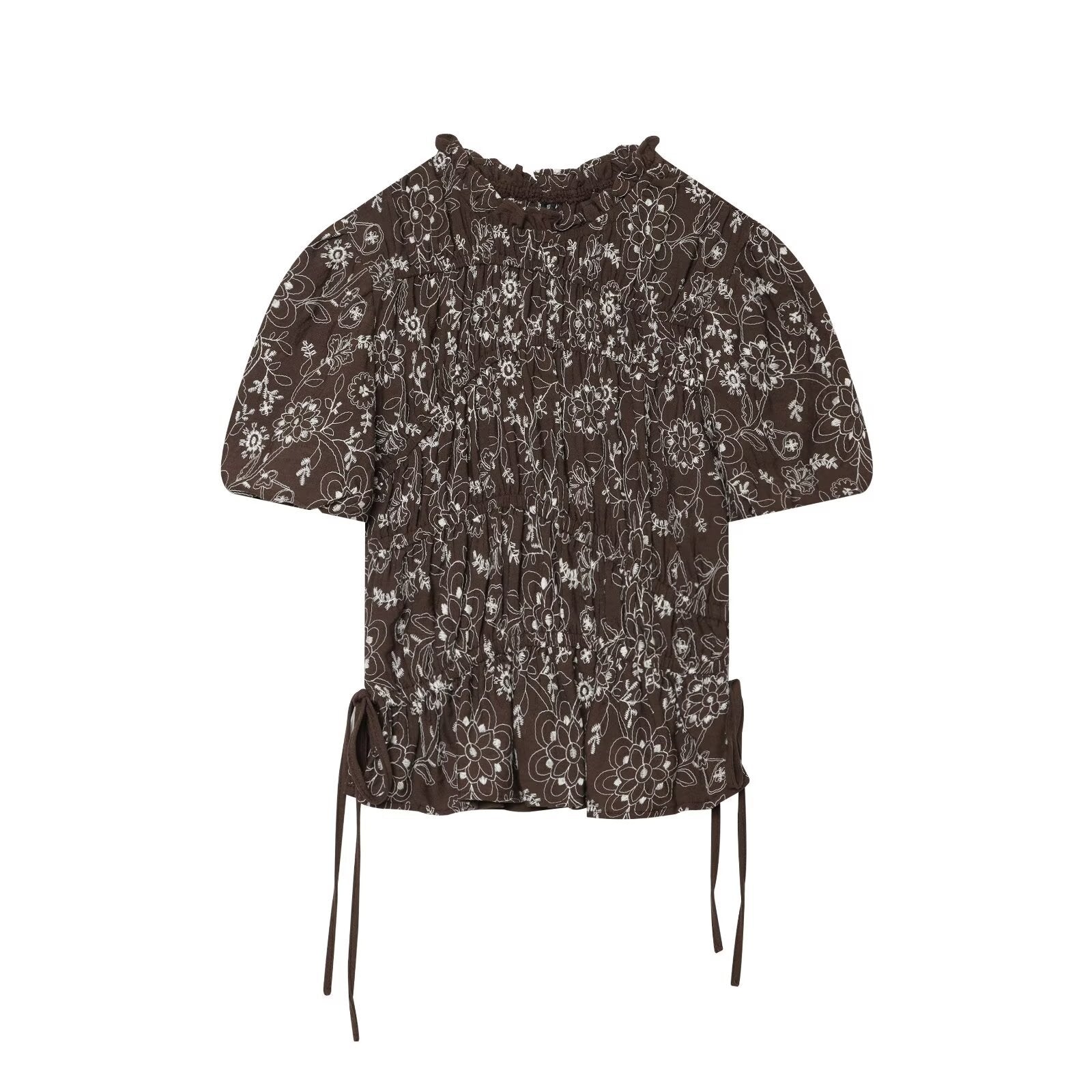 Sienna Botanical Embroidered Smocked Top and Midi Skirt Set