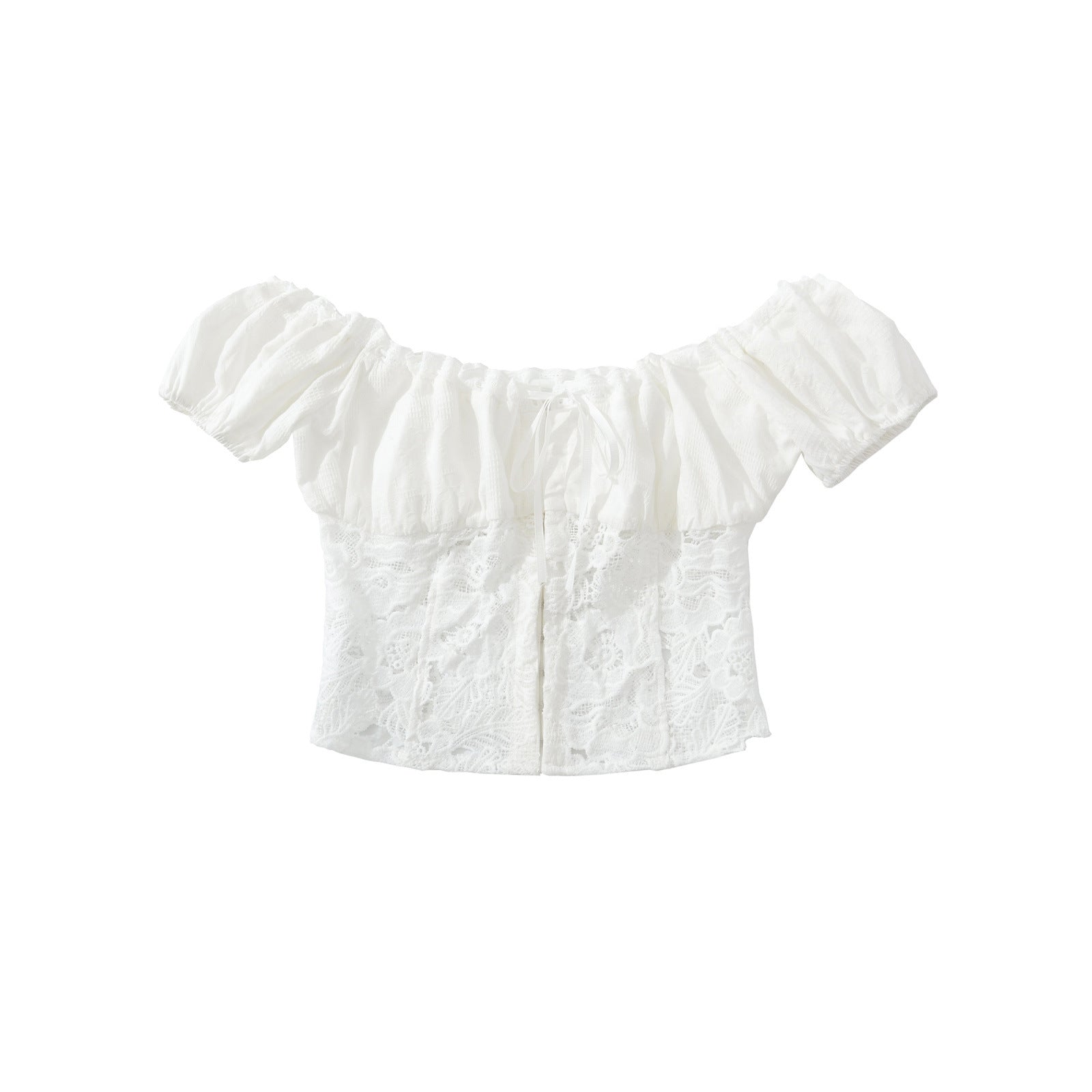 Amour Provence Floral Textured Cotton and Lace Patchwork Skirt Set