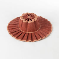 Terracotta Pleated Straw Sun Hat