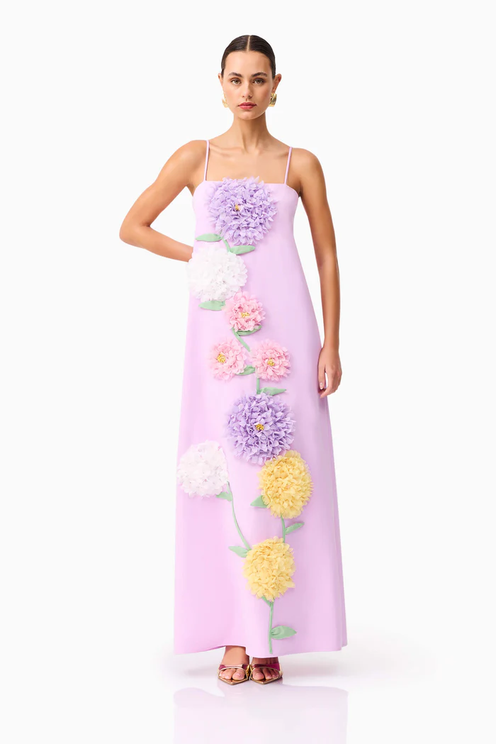 3D floral appliqué. perfect for weddings, resort events, and special occasions. Bold, artistic statement style.