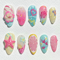 3D Starfish & Floral Tropical Nail