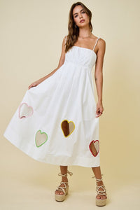 Colorful Heart Cutout Midi Dress