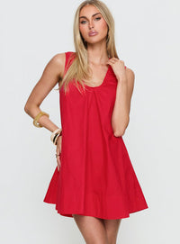 Bold Red Sleeveless Mini Dress