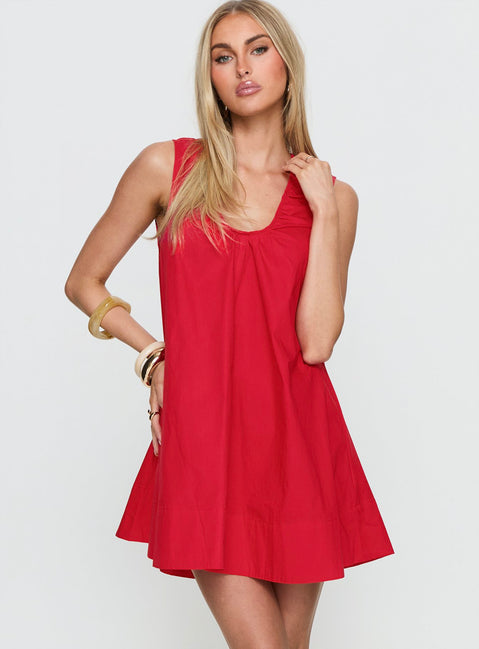 Red Sleeveless Mini Dress. Comfortable sleeveless design, and a breezy silhouette—the perfect effortless piece for your next sun-drenched getaway.