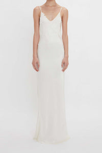 Celeste Lace Trim Satin Maxi Dress