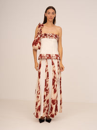 Floral Ruffle-Accent Two-Piece Set
