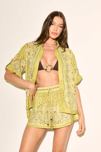 Olive Green Printed Resort-Style Set