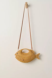 Whimsical Woven Fish Novelty Crossbody