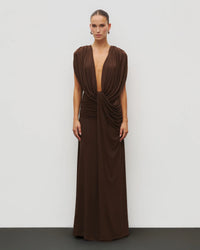 Eternal Silhouette Plunge Maxi Dress