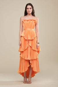 Radiant Pleated Tiered Gown Dress