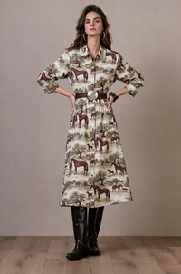 Heritage Equestrian Print Shirt Dress