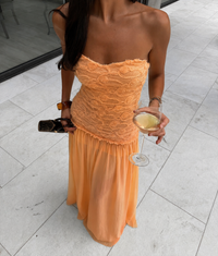 Textured Bodice Maxi Dress
