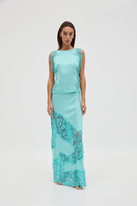 Lace-Trimmed Satin Co-ord Set