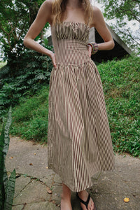 Timeless Vertical Stripe Resort Midi Dress