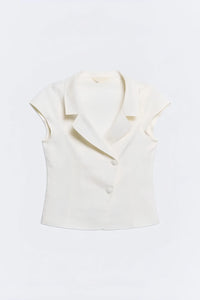 Minimalist Cream Tailored Top