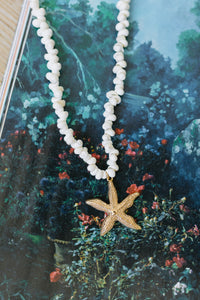 Coastal-Style Starfish and Seashell Beaded Necklace