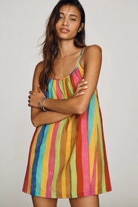 Rainbow Stripe Mini Dress
