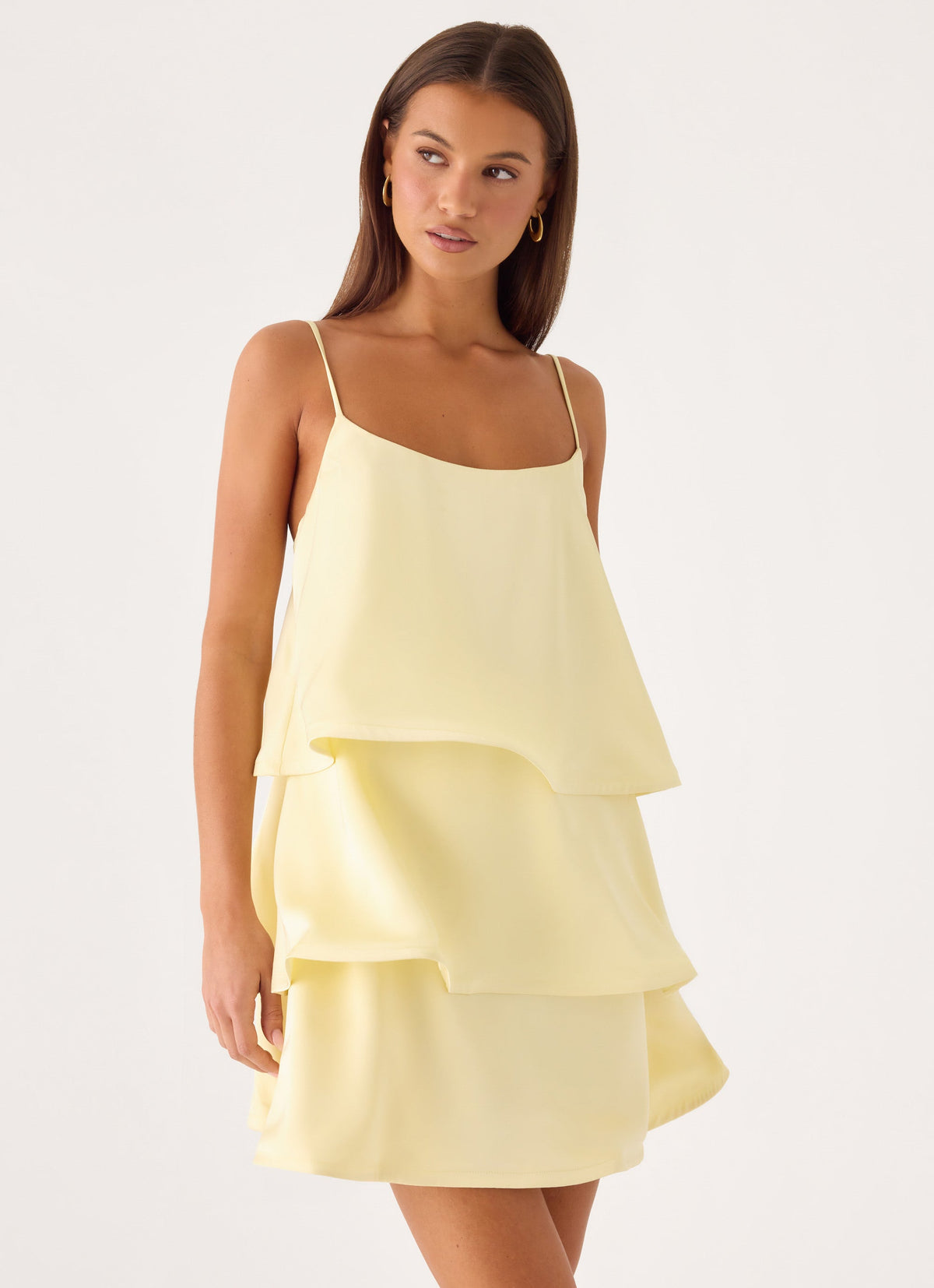 Tiered Mini Dress. Featuring a charming multi-layered tiered silhouette, delicate spaghetti straps,this mini dress is your ultimate companion for sunny getaways.
