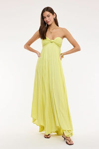 Sunny Citron Knot-Front Resort Maxi Dress