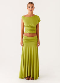 Modern Sage Draped Two-Piece Set