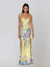 Radiant Yellow Floral Slip Maxi Dress