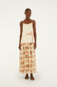Coastal Starfish & Seashell Tiered Maxi Dress