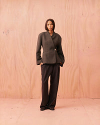 Sophisticated Earth-Tone Tailored Coat