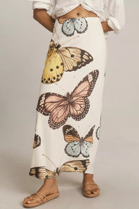Ethereal Butterfly-Motif Resort Skirt