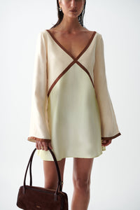 Chic Two-Tone Retro Vacation Mini Dress