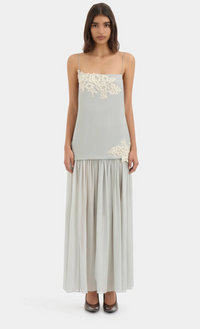 Chic Asymmetric Floral Lace Resort Maxi Dress