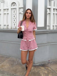 Romantic Sweetheart Gingham Lounge Set