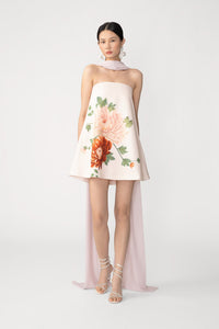 Chic Strapless Vacation Statement Mini Dress