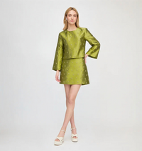 Crystal Star Embroidered Top and Skirt Set