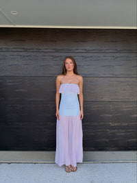 Ruffled Strapless Chiffon Set